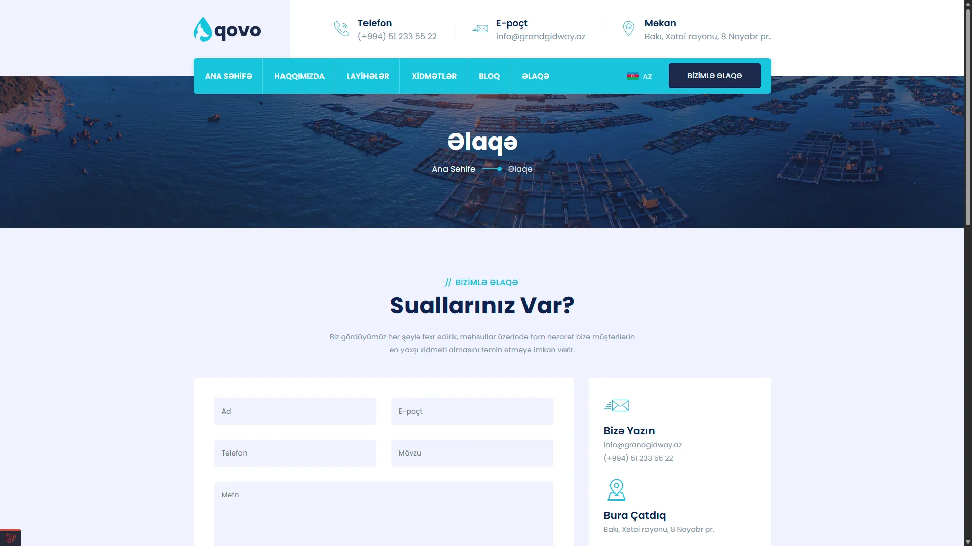 Aqovo.az screen 1