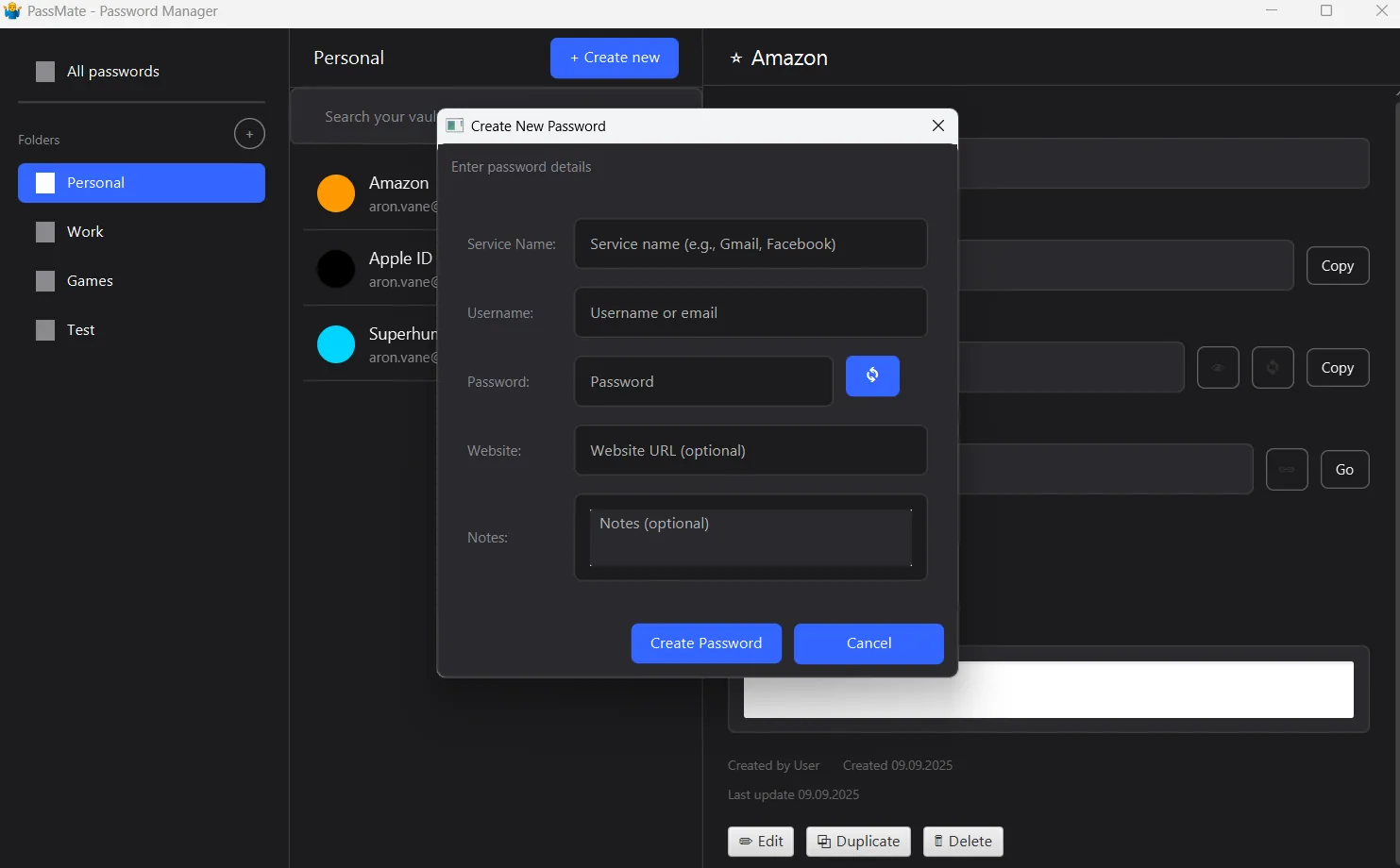 Passmate screen 3